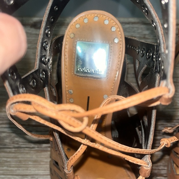 New Dolce Vita Helena High Heel Sandals 8.5 M Caramel Leather Gladiators - Picture 5 of 8